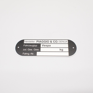 VESPA Name plate アルミネームプレート 50s 100s et3 90ss 180ss ets cosa gtr sprint rally 160gs p200e PX200FL px200e PX125FL 等