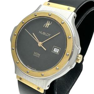 HUBLOT/ウブロ MDM クラシック 1401.2 腕時計 ステンレススチール/ラバー クオーツ ブラック文字盤 レディース