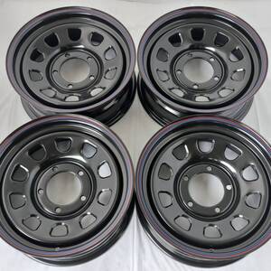 デイトナ 16-6.0J±00 5-139.7 ブラック タイヤ付4本セット 185/85R16 TOYO OPENCOUNTRY R/T ジムニーシエラ (W2337-0)