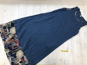 kefeng fashion レディース エスニック ノースリーブ ロングワンピース L 紺