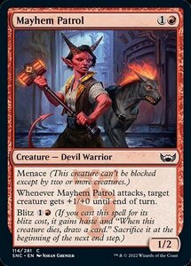 MTG ■赤/英語版■《騒乱の巡回者/Mayhem Patrol》★FOIL★ ニューカペナの街角 SNC 　