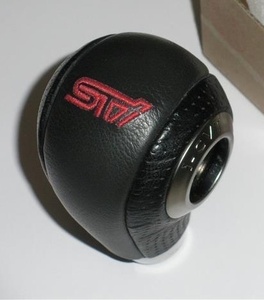 ■新品■スバル純正　ステラ STI R1 R2 シフトノブ　STIロゴ入り 黒革 AT用　RJ1 RJ2 RC1 RC2 RN1 RN2