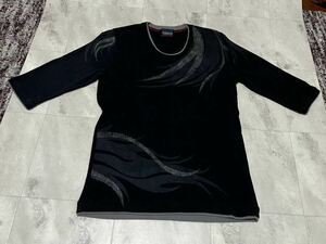 NICOLE CLUB FOR MEN ニコルクラブ フォーメン 　五分袖　Tシャツ　ロンＴ サイズ46　メンズ 　ブラック　黒