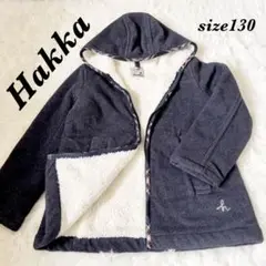 Hakka ハッカ フリースコート size130 ネイビー チェック柄