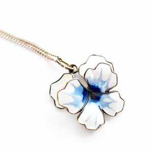 Vintage　1970’s made in Norway　silver enamel blue　pansy pendant