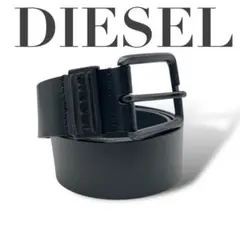 美品 3948 DIESEL ディーゼル ベルト レザー ロゴ型押し ブラック