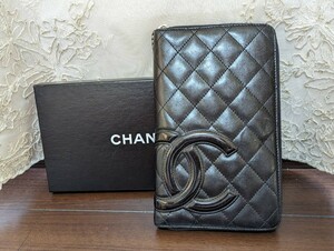 美品！カンボンライン☆オーガナイザー・エナメルココマーク・ラウンドファスナー長財布　CHANEL