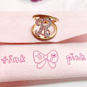 ティンクピンク 指輪　リング　tink pink アクセサリー AHKAH K18YG 定価¥23.100 イニシャルリング　PP-39 #15 15号　ストーン アーカー R