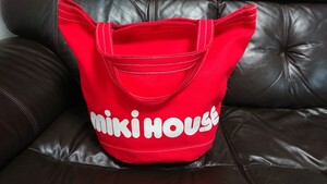 MiKi HOUSE バケツ型バッグ 当時物 ミキハウス 正規品 トートバッグ キャンバス ロゴ入り