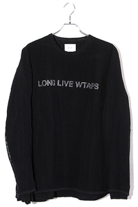 24SS WTAPS ダブルタップス SIZE:3 GHILL / LS / COTTON. LLW メッシュ レイヤード 長袖Tシャツ BLACK ブラック 241ATDT-CSM11 /● メンズ