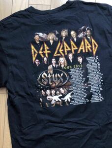 希少 DEF LEPPARD デフ・レパード/ TOUR 2015 Tシャツ バンドT ブラック L サイズ