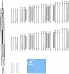 【JOREST】腕時計バネ棒外し工具、時計 ベルト交換 工具、取扱説明書（英語版）、56個（16-26mm）バネ