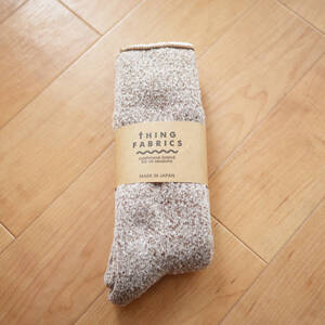 tHING FABRICS シングファブリックス CASHMERE PILE SOX カシミアパイルソックス WHT/MOCA ホワイト/モカ