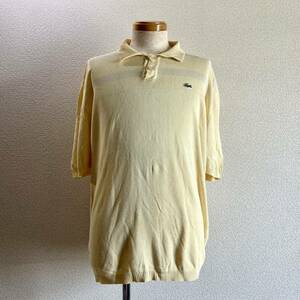 【made in Spain】 スペイン製 CHEMISE LACOSTE シュミーズラコステ ニットポロシャツ ７（XL程度）イエロー系 フレンチラコステ フレラコ