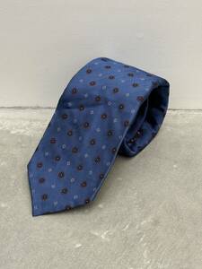 美品◆ジュストビスポーク◆シルク◆小紋柄タイ◆ブルー◆Giusto Bespoke ネクタイ ジャガード tie メンズ 紳士 シルクネクタイ 