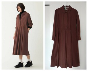 美品☆MARGARET HOWELL マーガレットハウエル　22AW FINE COTTON DRILL 長袖ワンピース