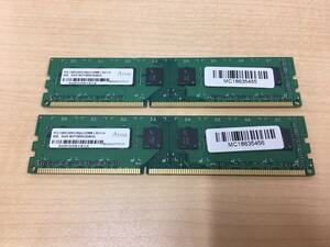 B2839)Aing 8GB PC3-12800(DDR3-1600) 240pin 中古動作品2枚＝16GB