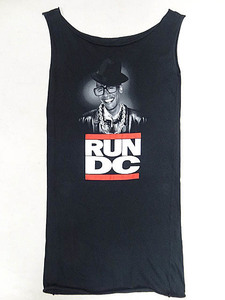 パロディ プリント RUN DMC 黒 ブラック タンクトップ オバマ 元大統領 RUN DC コメディ タンク ノースリーブ レア 希少 珍品 90S ラッパー