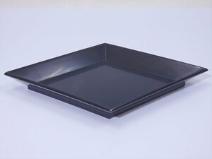 ★状態良好！【真塗菱盆】木製漆器　サイズ：23.8×19.3×高さ2.5cm　茶道具 茶器