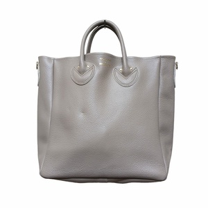 41 美品 YOUNG&OLSEN ヤングアンドオルセン EMBOSSED LEATHER TOTE D M TAUPE エンボスレザートートバッグ ショルダーストラップ付き