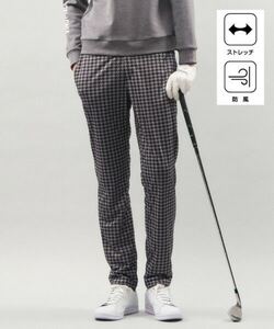 新品1円スタート！23区ゴルフ Mサイズ 定価2.5万 新品未使用 23区GOLF 高級 綺麗ライン 暖か 千鳥柄 ストレッチ 防風 OCTA ロングパンツ