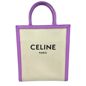 CELINE セリーヌ 19208 2BNZ 02MV トートバッグ ショルダーバッグ コットン レザー【中古】