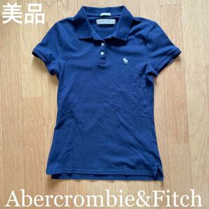 美品 アバクロンビー&フィッチ レディース ネイビー ポロシャツ サイズS Abercrombie&Fitch