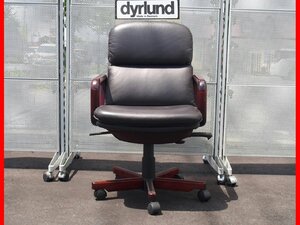 ★ 程度良好 dyrlund デューロン デンマーク ローバック 高級役員椅子 ローズウッド肘 高級グレード