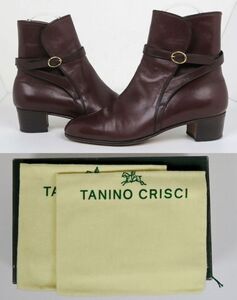 TANINO CRISCI short boots HAND MADE ITALY タニノクリスチー ジョッパーズ ベルト ヒール ショート ブーツ 37M b8997