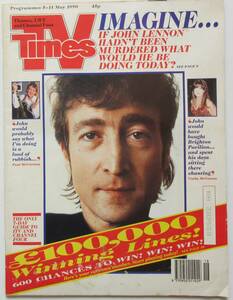 イギリス（UK）雑誌「TV Time」（1990年5月）※ビートルズ（BEATLES）ジョンレノン（JOHN LENNON）記事有
