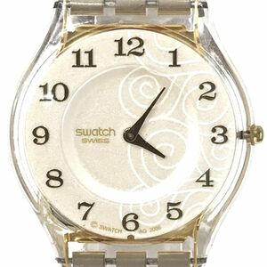 美品 Swatch スウォッチ SEDUCE MOVES SKIN 腕時計 SFK302 クオーツ アナログ ラウンド ベージュ コレクション 個性的 電池交換済み 動作OK