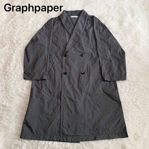 Graphpaper グラフペーパー Shop Coat ショップコート 定番 オーバーサイズ パッカリング ショールカラー ロングコート グレー サイズ1