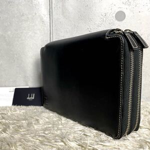 [極美品] dunhill ダンヒル 本革 オールレザー ビジネスバッグ トラベルケース オーガナイザー 長財布 ラウンドファスナー ダブル 2室 黒