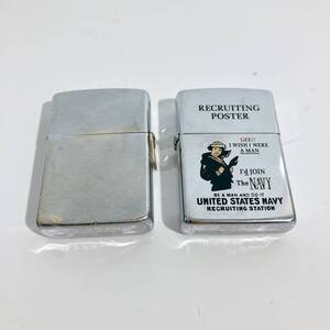 1円スタート ZIPPO ジッポー ポスター まとめ 無垢 ２個セット 1990 1992 水兵 海軍 PECRUITING シリーズ オイルライター 喫煙具 煙草