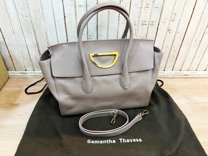 216★新品 Samantha Thavasa/サマンサタバサ 2wayフラップ式ハンドバッグ グレージュ系 レディース 鞄 バッグ 通勤通学にも★