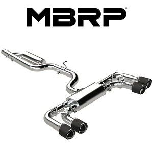 MBRP 2022- フォルクスワーゲン ゴルフ 8 R CAT-BACK エキゾースト バルブ付 カーボンファイバーTip 正規品