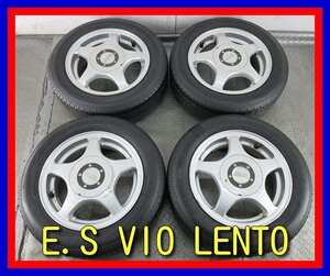 ■中古タイヤホイール■ E.S VIO LENTO 13インチ 4.5J +43 4H 100 110 114.3 マルチ BRIDGESTONE ECOPIA 155/65R13 73S 激安 送料無料 K426