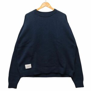 WTAPS ダブルタップス 23AW 品番 232MADT-KNM05 CREW NECK 02 / SWEATER ニット セーター 厚手 ネイビー サイズ 4 正規品 / 34829