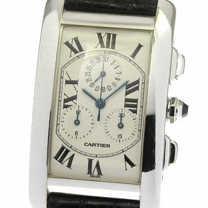 カルティエ CARTIER W26033L1 タンクアメリカンLM K18WG クロノリフレックス クォーツ メンズ _751653【ev10】