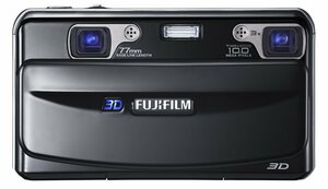 【中古】Fuji FinePix W1 デュアル10MPリアル3Dデジタルカメラ。3倍光学ズームと2.8インチLCD付き。