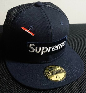 新品 ネイビー Box Logo Mesh Back New Era メッシュキャップ 23SS Navy Supreme 国内正規品