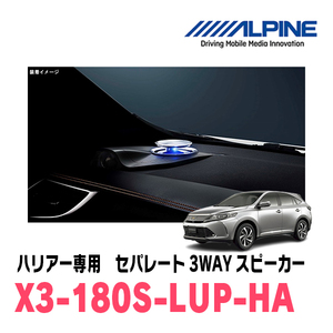 ハリアー(60系・H25/12～R2/6)専用　ALPINE / X3-180S-LUP-HA　リフトアップ3Wayスピーカー　アルパイン正規販売店