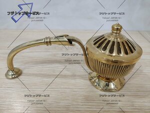 柄香炉 仏具 真鍮製 密教法具 長さ23cm 寺院仏具 磨き仕上げ