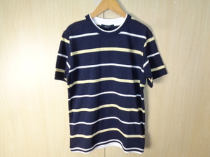 447◆新品 NANO UNIVERSE フェイクレイヤーボーダーTシャツ◆ナノ・ユニバース サイズS 紫/白・黄 ボーダー 672-9124091 ゆうパケット 6C