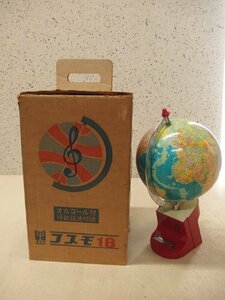 0340260s【クツワ オルゴール付き 行政図 地球儀 コスモ18】赤とんぼ/H32cm程/中古品