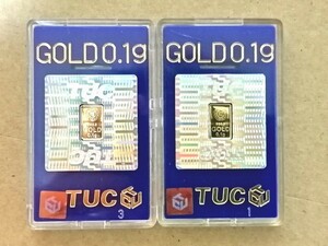 ★即決★激安★金価格高騰★人気商品！在庫残り僅か★純金 24ｋ インゴット 0.1g 徳力本店 GOLD 金属工芸品★クーポン可★2個セット　No.67