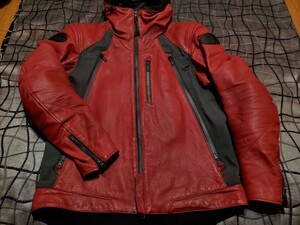 【L】クシタニ　レギュレータージャケット　レッド　レザージャケット　パーカー　K-0702 REGULATOR JACKET　三点パッド付き