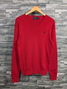 ■送料無料★POLO　RALPH LAUREN　ポロ　ラルフローレン　 長袖　 Vネック　 ニット　 セーター　トップス　メンズ　Sサイズ　170/92A