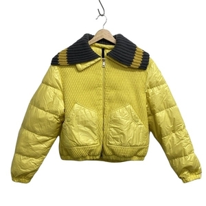 モンクレール MONCLER ダウンジャケット サイズ00 XS ARPONT イエロー×グレー レディース 長袖/キルティング/付け襟/冬 美品 ジャケット