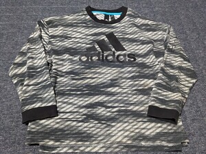 adidas アディダス ロンT グレー 長袖 Tシャツ 140サイズ ロングスリーブ 迷彩 サッカー フットサル スポーツ キッズ 